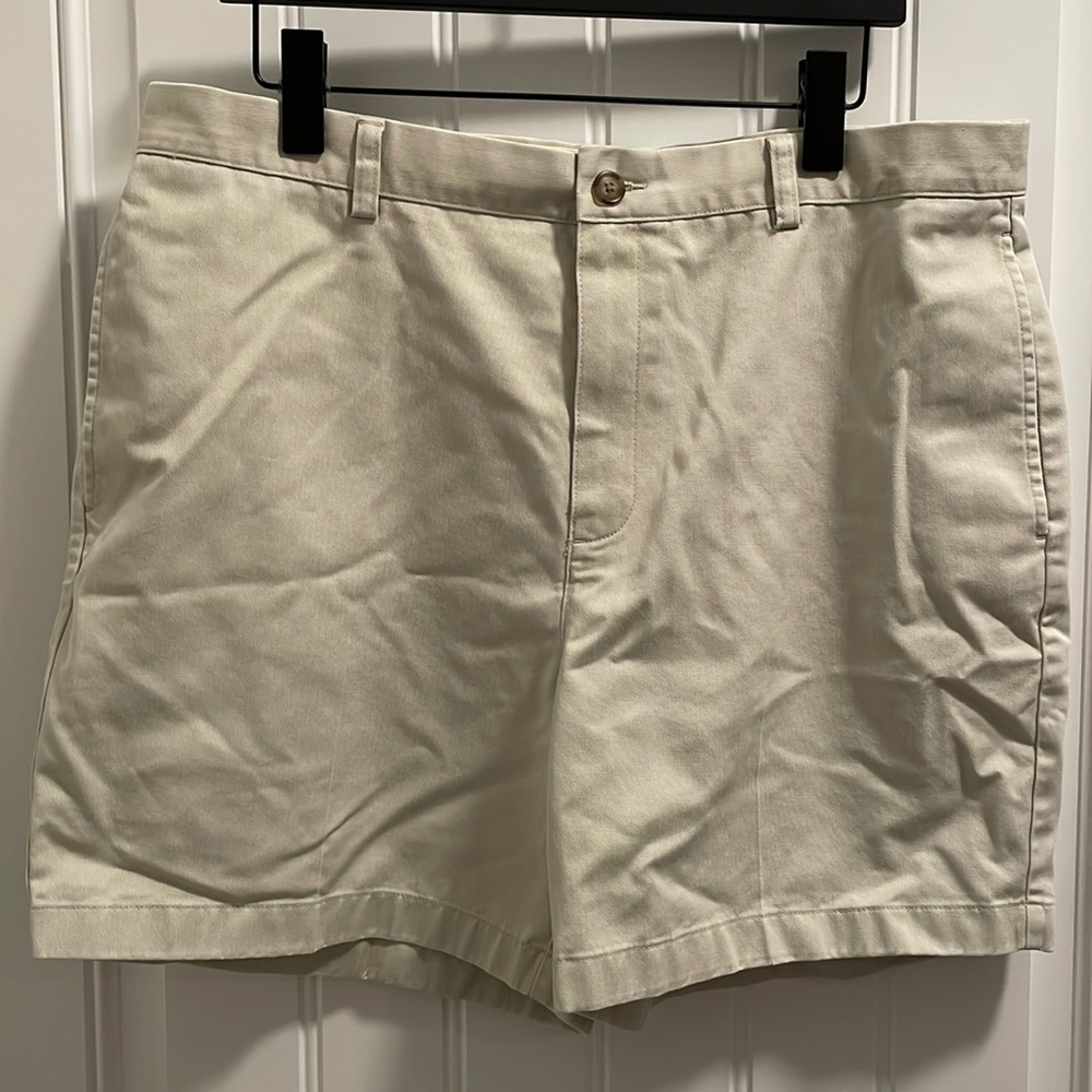 L.L. Bean Flat Front Khaki Shorts, Size 37